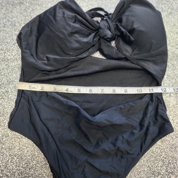 NWOT BLACK TYE  FRONT CUTOUT HIGH CUT SWIM SUIT SIZE LG - Picture 7 of 8